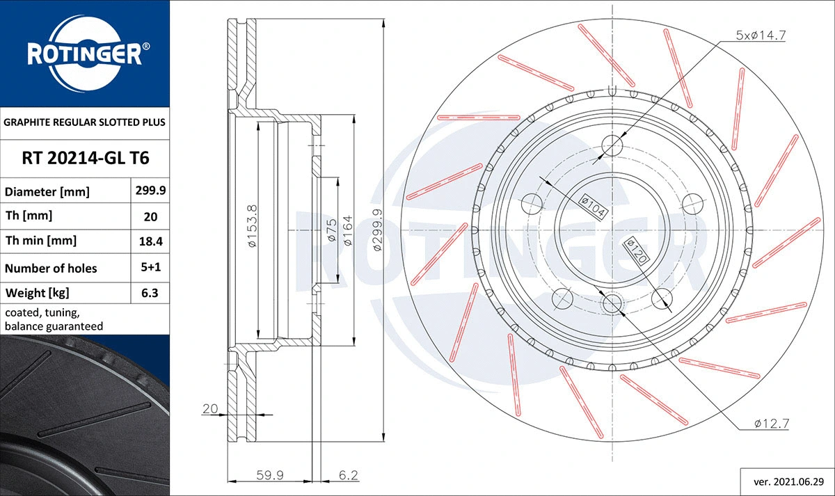 Brake Disc (RT 20214-GL T6)