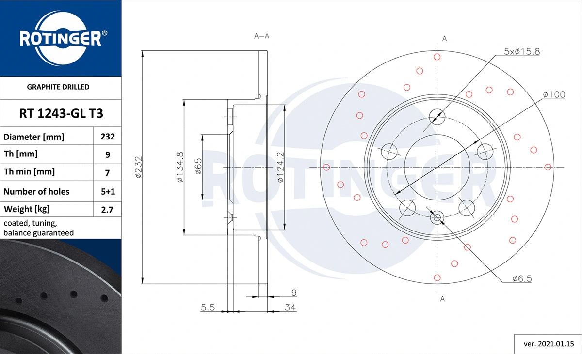 Brake Disc (RT 1243-GL T3)