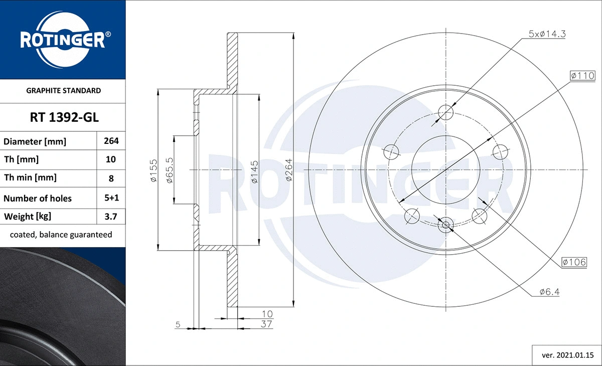 Brake Disc (RT 1392-GL)