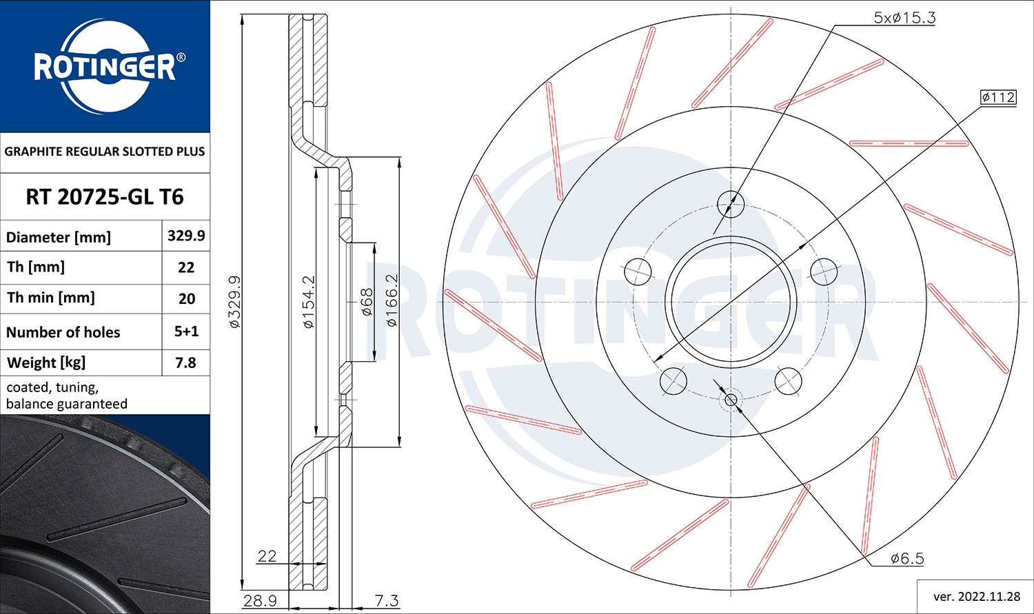 Brake Disc (RT 20725-GL T6)