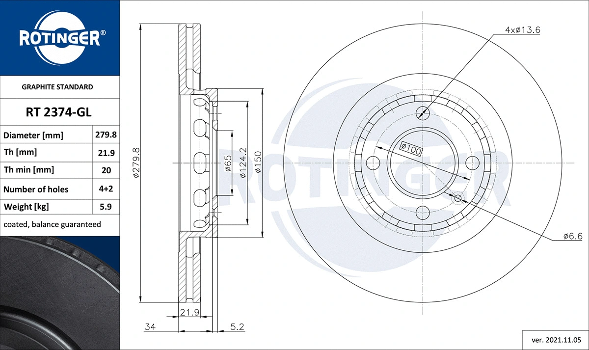 Brake Disc (RT 2374-GL)