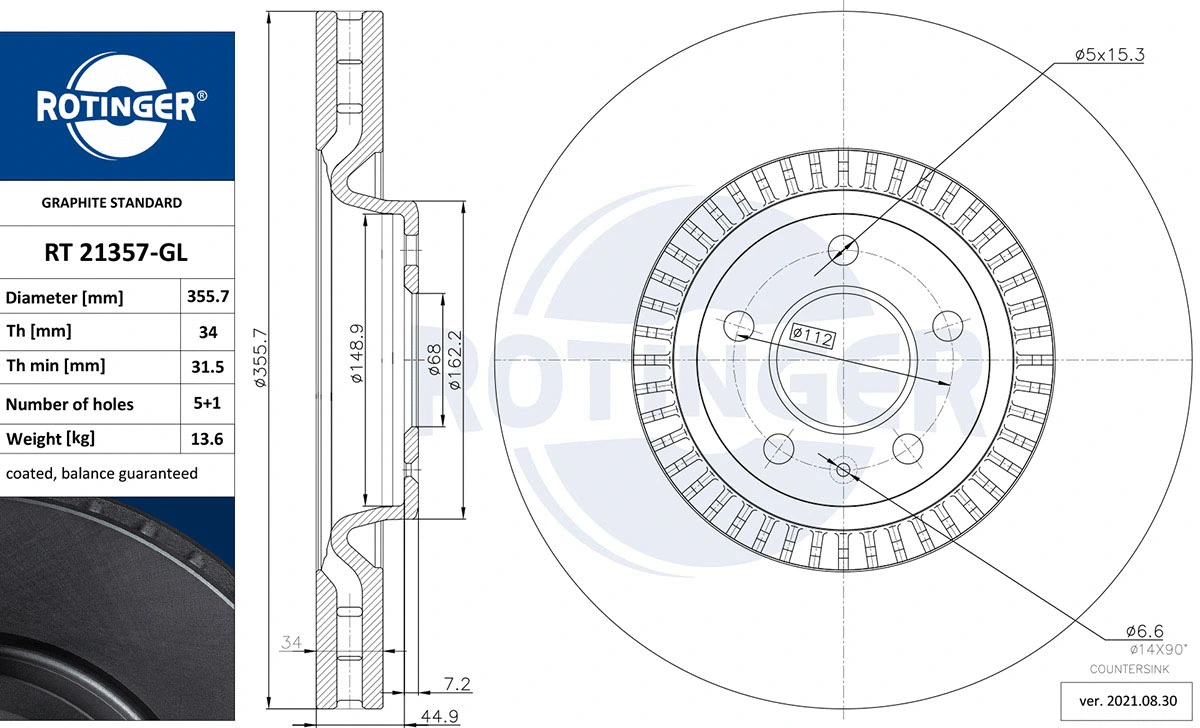 Brake Disc (RT 21357-GL)