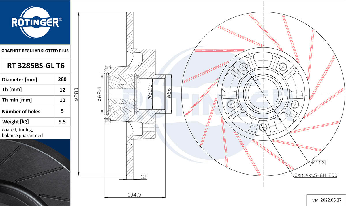 Brake Disc (RT 3285BS-GL T6)