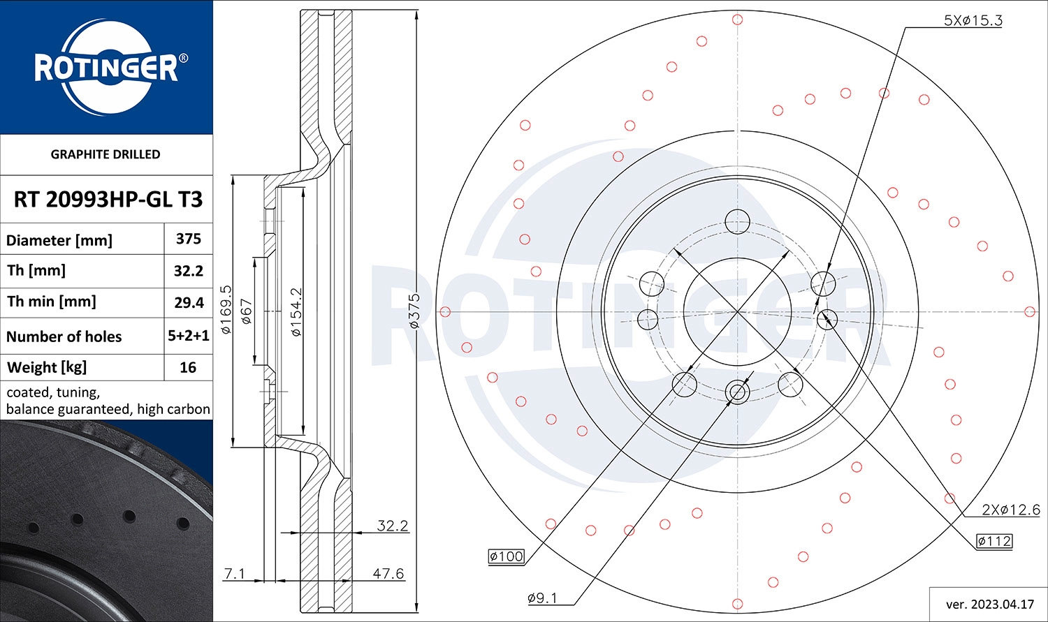 Brake Disc (RT 20993HP-GL T3)
