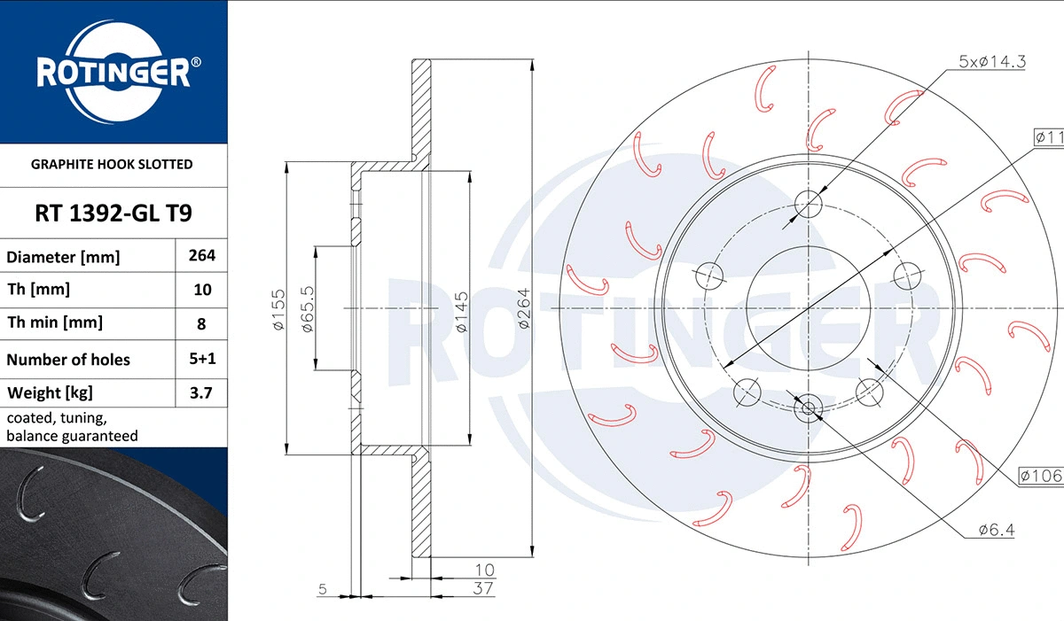 Brake Disc (RT 1392-GL T9)