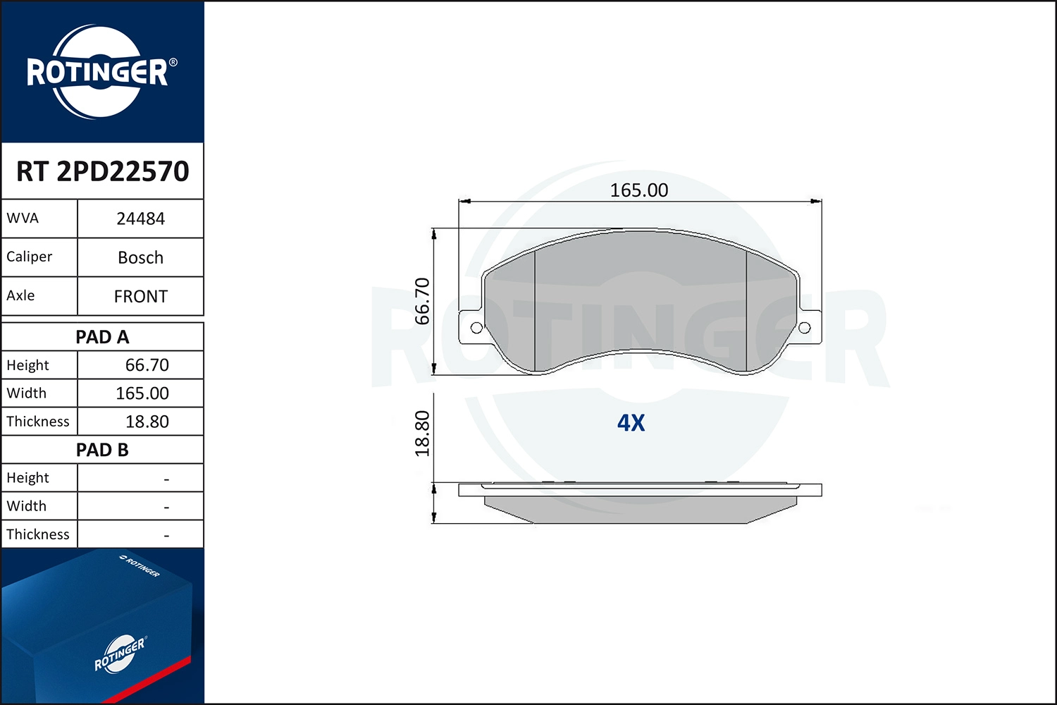 Brake Pad Set, disc brake (RT 2PD22570)