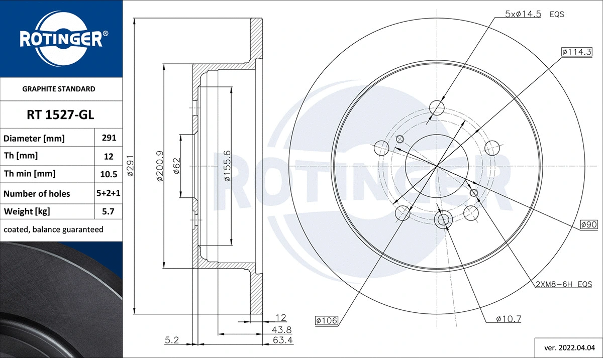 Brake Disc (RT 1527-GL)