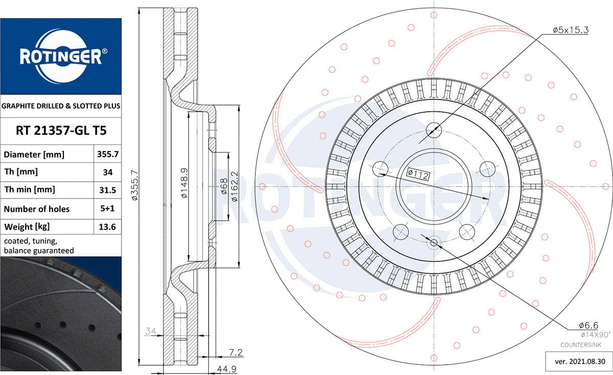 Brake Disc (RT 21357-GL T5)