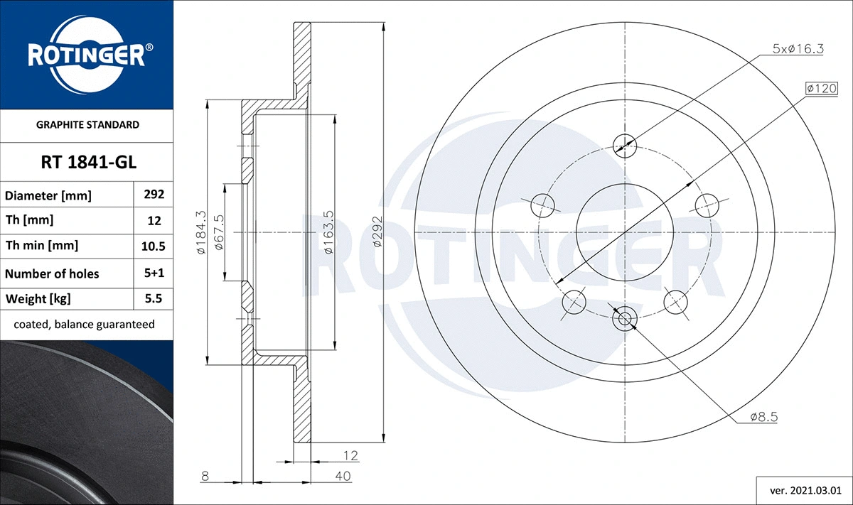 Brake Disc (RT 1841-GL)