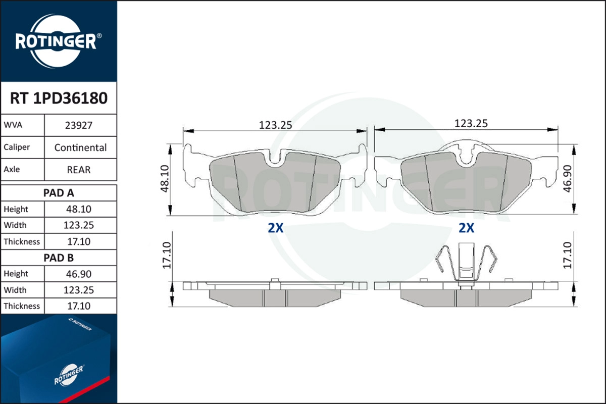Brake Pad Set, disc brake (RT 1PD36180)