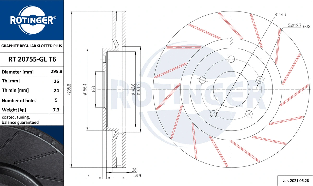 Brake Disc (RT 20755-GL T6)