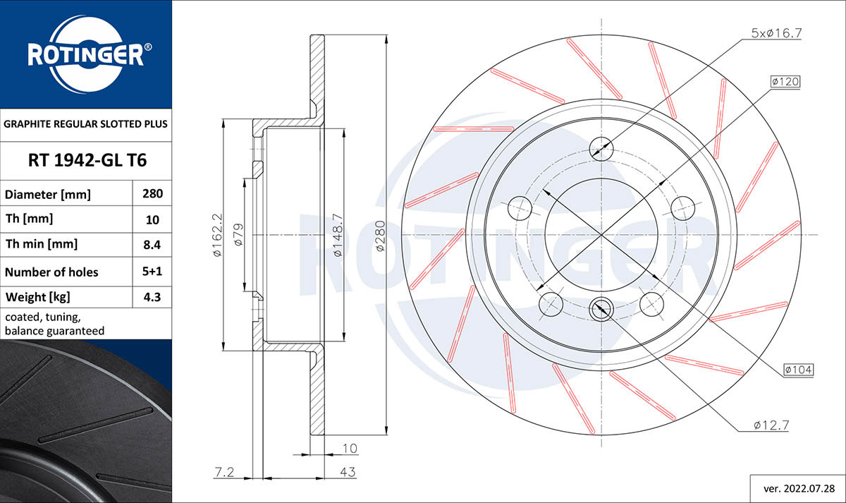 Brake Disc (RT 1942-GL T6)