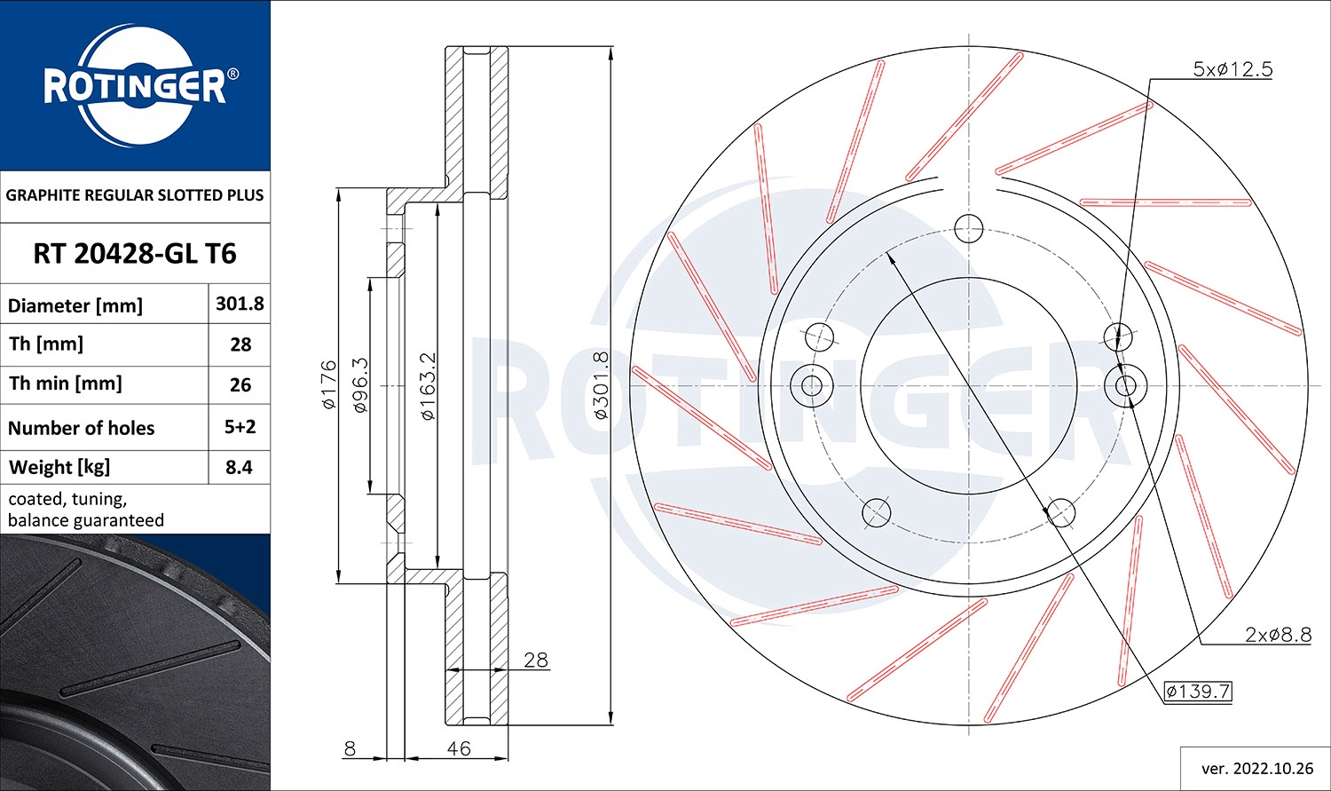 Brake Disc (RT 20428-GL T6)