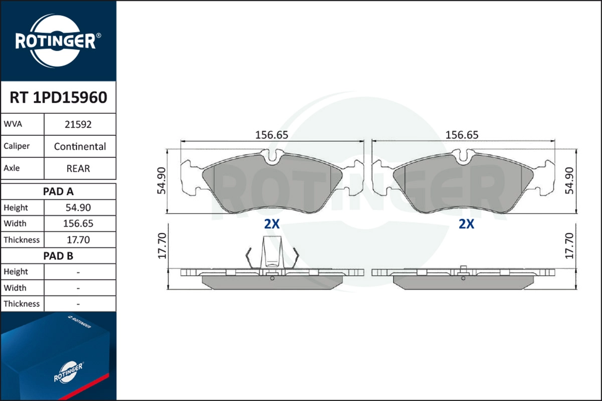 Brake Pad Set, disc brake (RT 1PD15960)