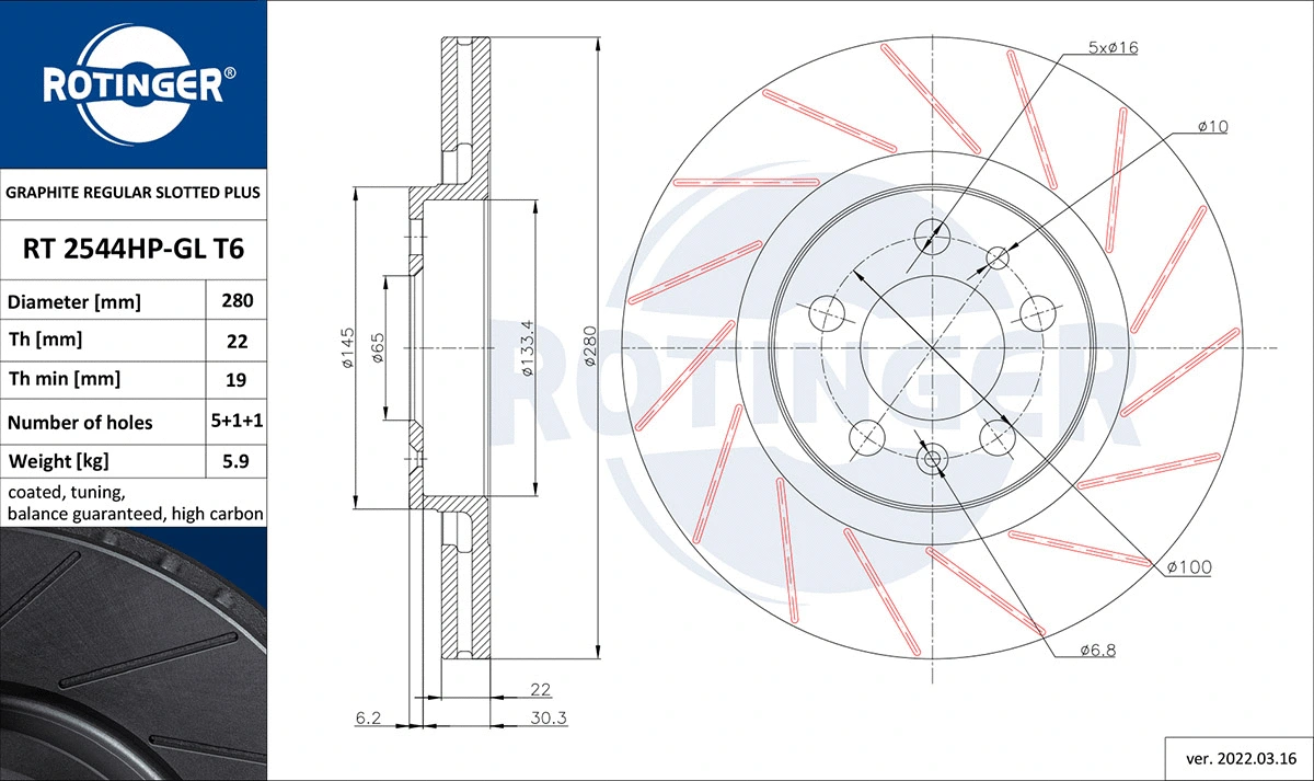 Brake Disc (RT 2544HP-GL T6)