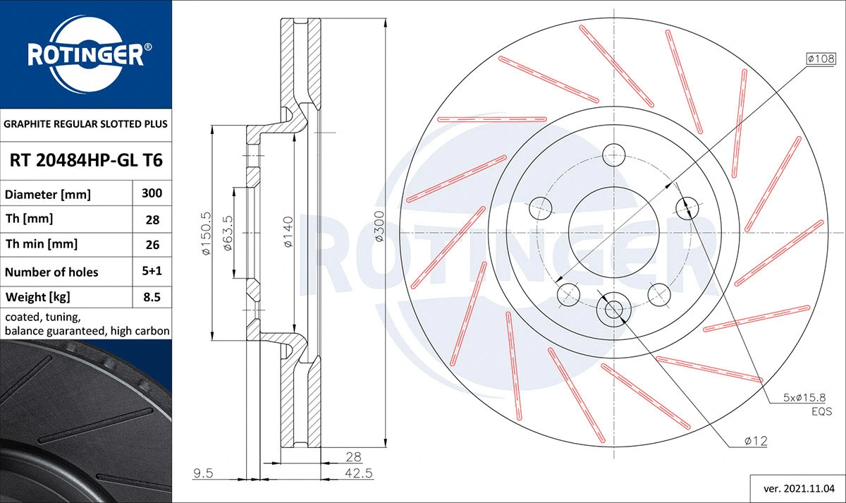 Brake Disc (RT 20484HP-GL T6)