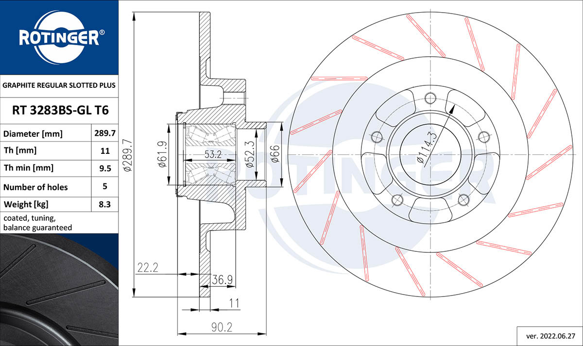Brake Disc (RT 3283BS-GL T6)
