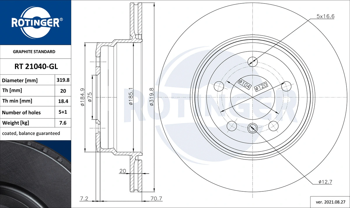Brake Disc (RT 21040-GL)