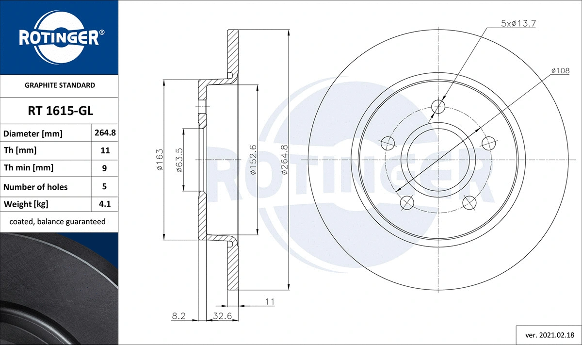 Brake Disc (RT 1615-GL)