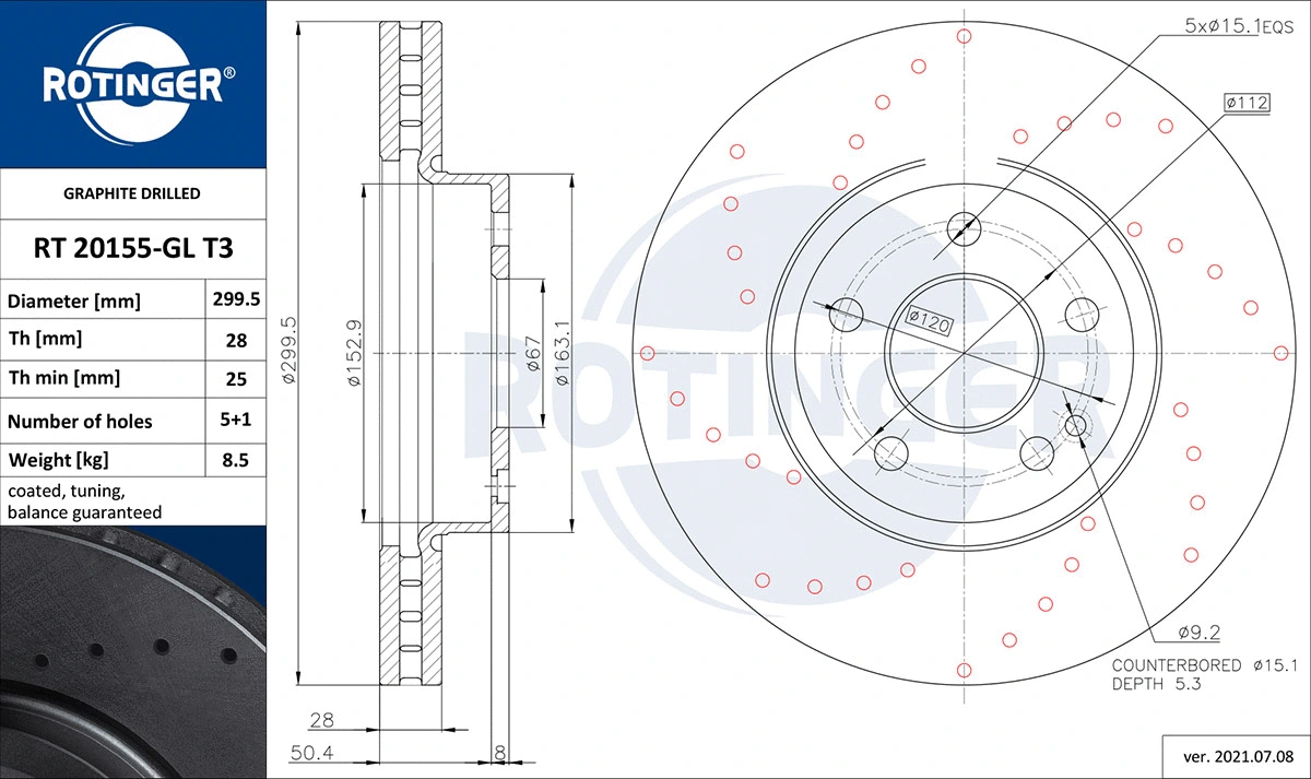 Brake Disc (RT 20155-GL T3)