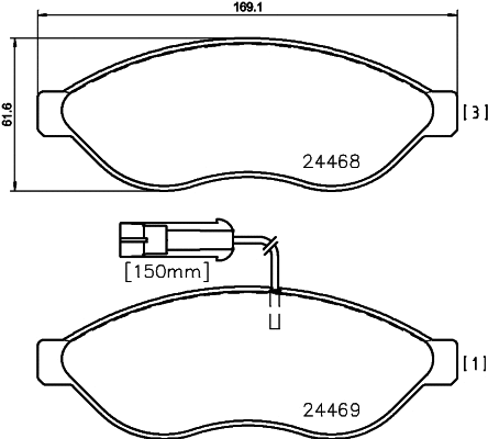 Brake Pad Set, disc brake (N-1184)