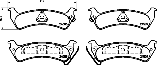 Brake Pad Set, disc brake (N-1409)