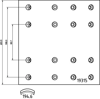 Brake Lining Kit, drum brake (4533T)