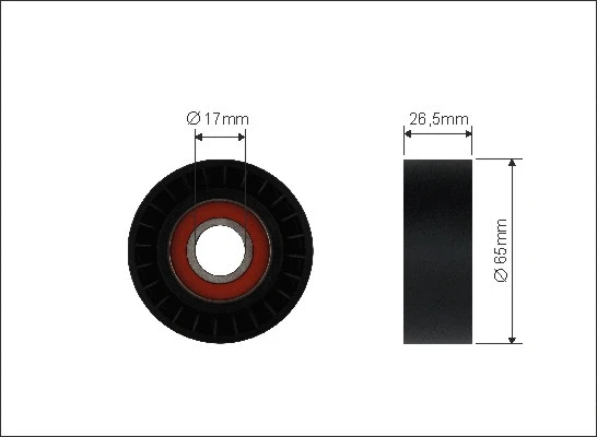 Tensioner Pulley, V-ribbed belt (500008)