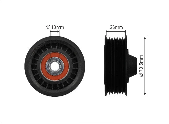 Deflection/Guide Pulley, V-ribbed belt (500250)