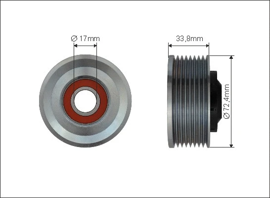 Tensioner Pulley, V-ribbed belt (500584)