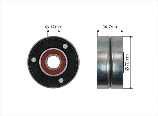 Deflection/Guide Pulley, V-ribbed belt (500412)