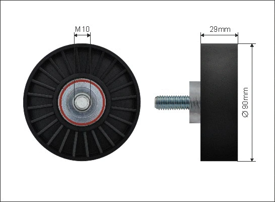 Deflection/Guide Pulley, V-ribbed belt (29-10)