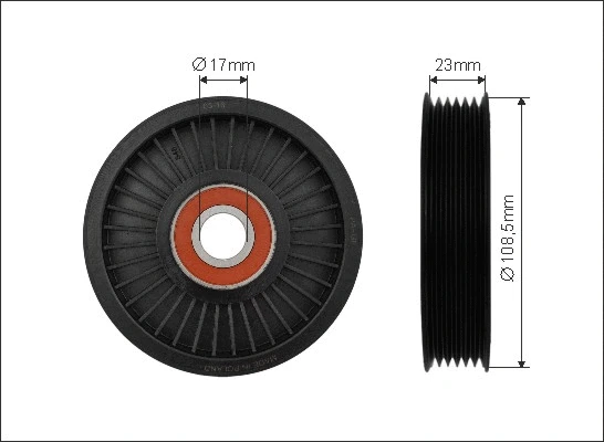 Tensioner Pulley, V-ribbed belt (500276)