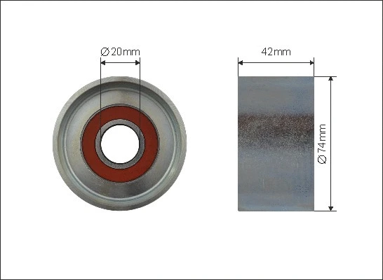 Tensioner Pulley, V-ribbed belt (500599)