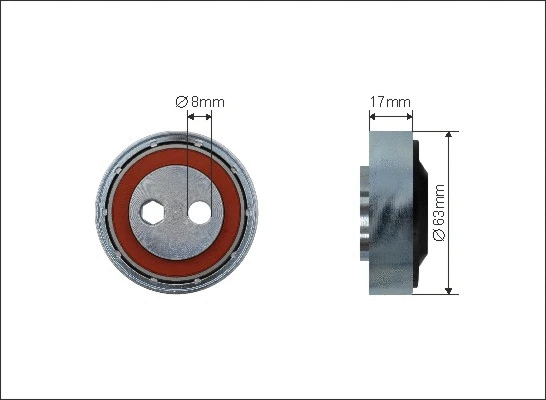 Tensioner Pulley, V-ribbed belt (365-125)