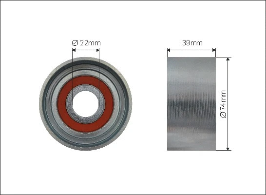 Tensioner Pulley, V-ribbed belt (500588)