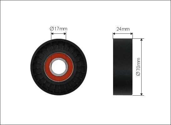 Tensioner Pulley, V-ribbed belt (500251)