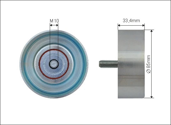 Deflection/Guide Pulley, V-ribbed belt (500544)
