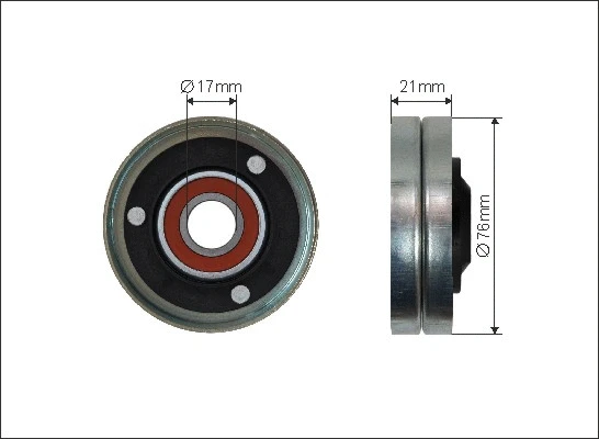 Deflection/Guide Pulley, V-ribbed belt (500438)