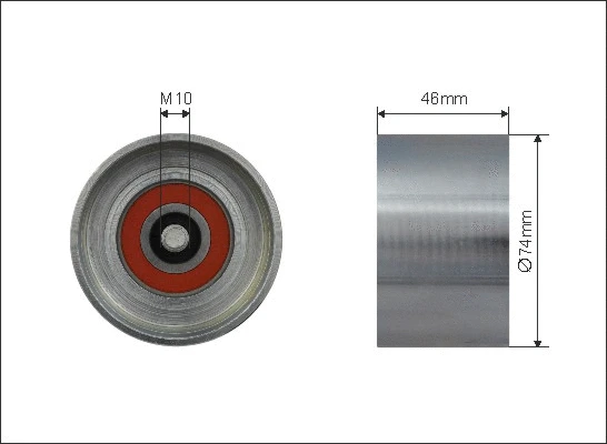Tensioner Pulley, V-ribbed belt (500556)