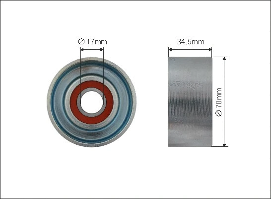 Tensioner Pulley, V-ribbed belt (500465)