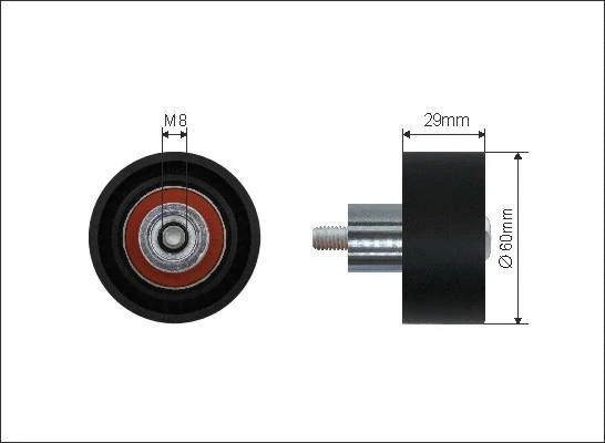 Deflection/Guide Pulley, timing belt (15-15)
