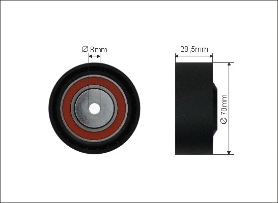 Tensioner Pulley, V-ribbed belt (35-39)
