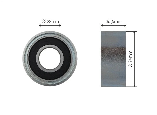 Tensioner Pulley, V-ribbed belt (500418)