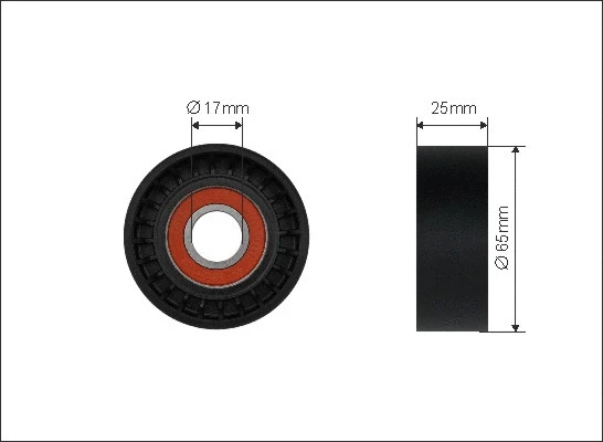 Tensioner Pulley, V-ribbed belt (500531)