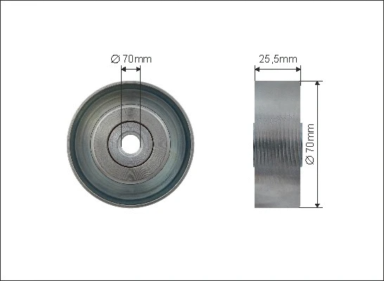 Deflection/Guide Pulley, V-ribbed belt (500550)