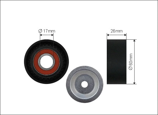 Tensioner Pulley, V-ribbed belt (03-94)