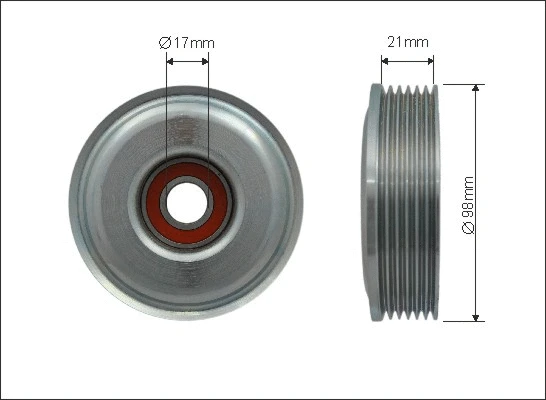 Tensioner Pulley, V-ribbed belt (500237)