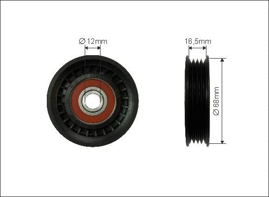Deflection/Guide Pulley, V-ribbed belt (159-80)
