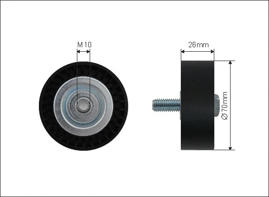 Deflection/Guide Pulley, V-ribbed belt (01-38)